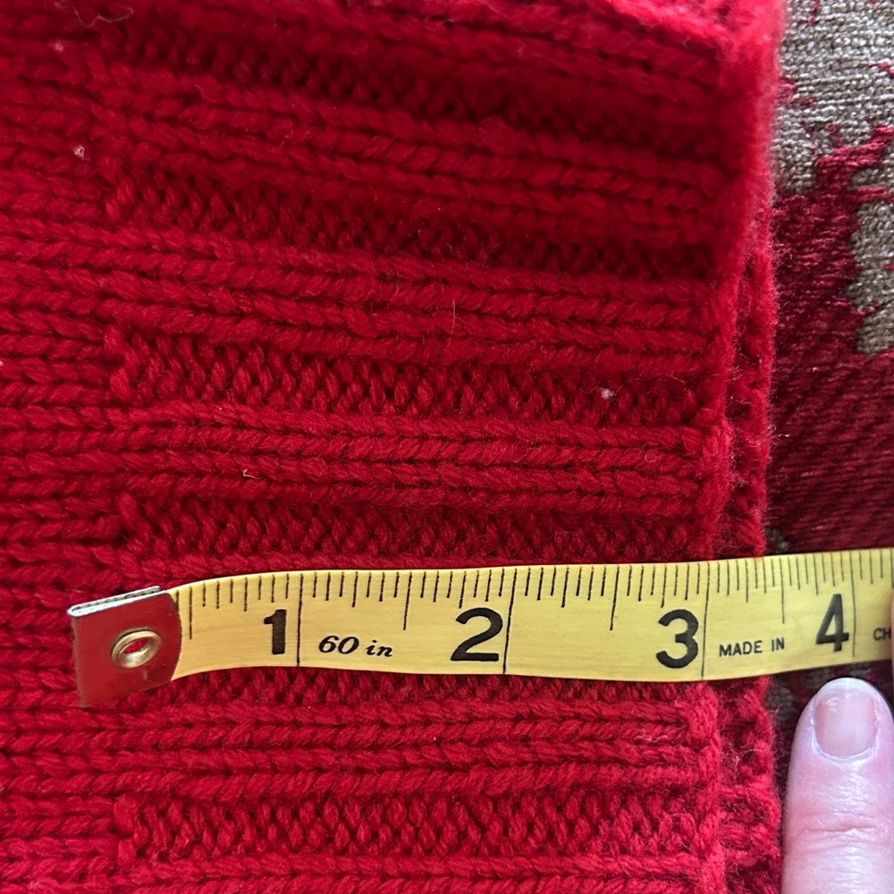 Ralph Lauren MED Red/Green hand knit Fair Isle 100% lambs wool Sweater - Picture 10 of 11
